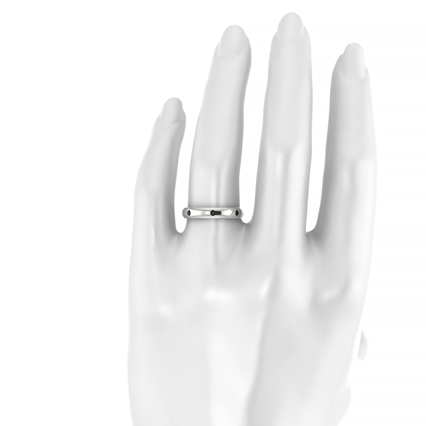 Devotion | 18k White Gold 2 mm Round Black Diamond Ring