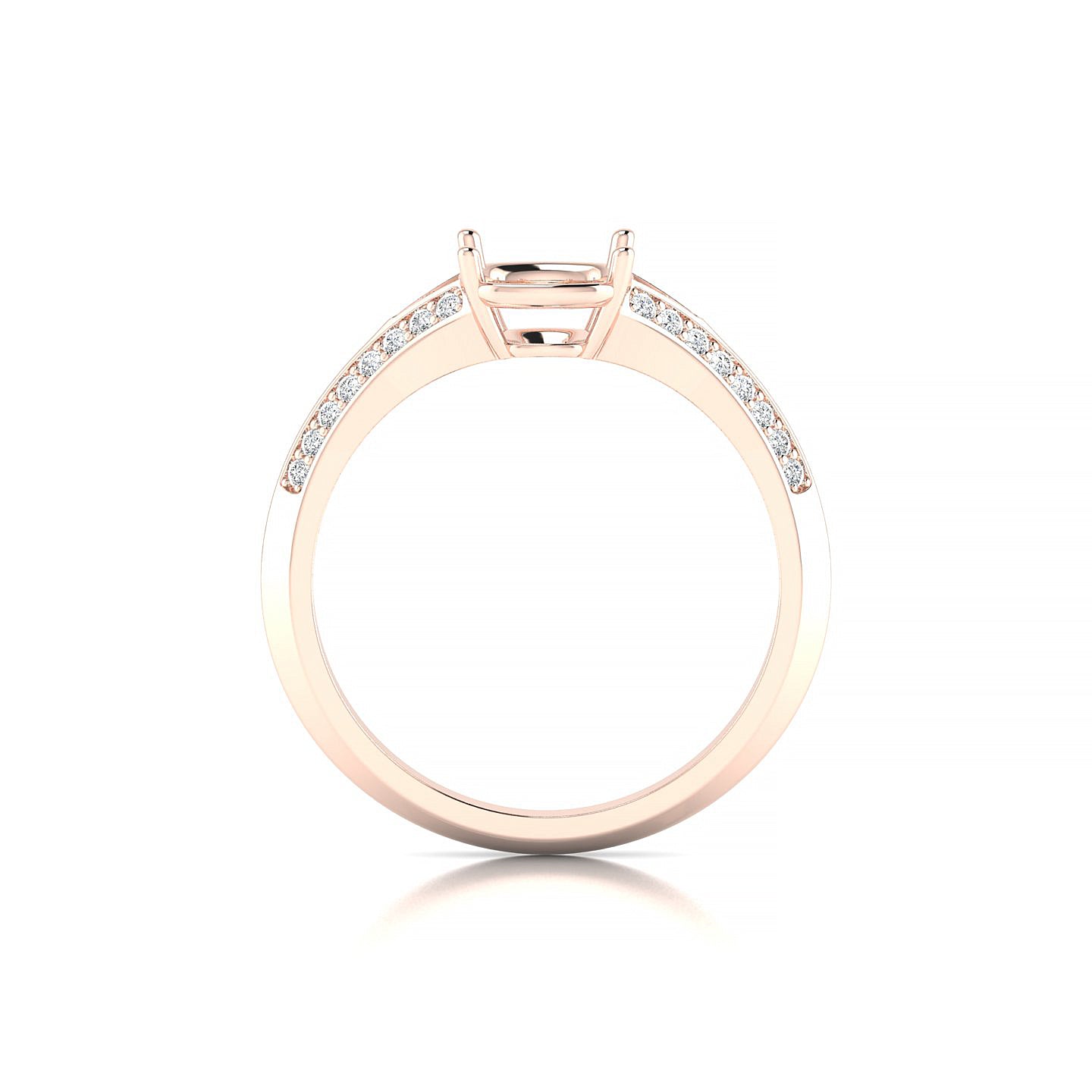 Divine Cushion 2-2.99 ct | 18k Rose Gold Side Stones Ring