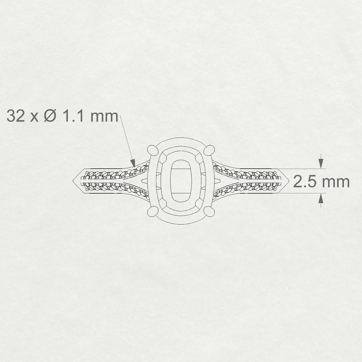 Divine Cushion 2-2.99 ct | 18k White Gold Side Stones Ring