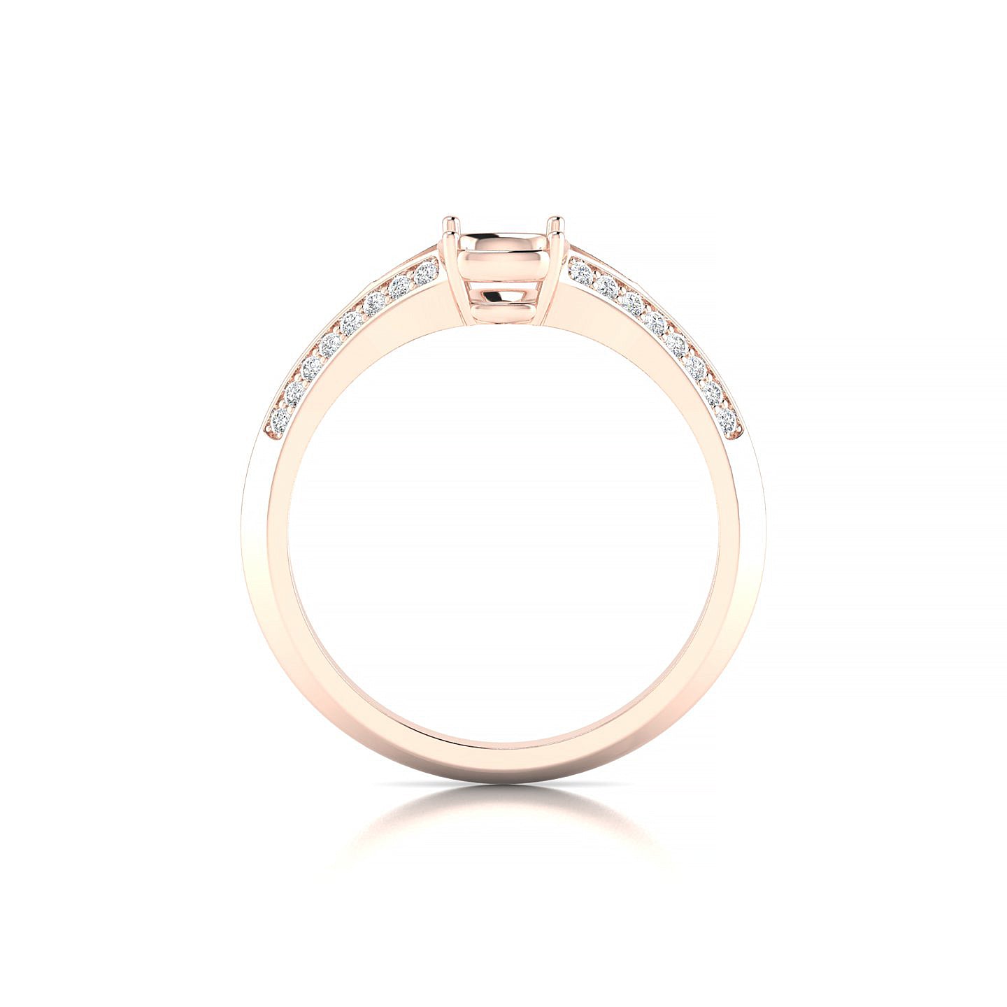 Divine Cushion 1-1.99 ct | 18k Rose Gold Side Stones Ring