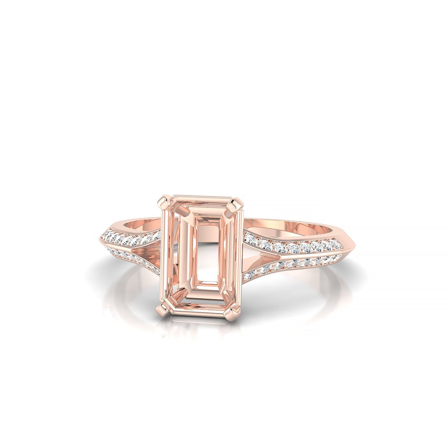 Divine Emerald 2-2.99 ct | 18k Rose Gold Side Stones Ring