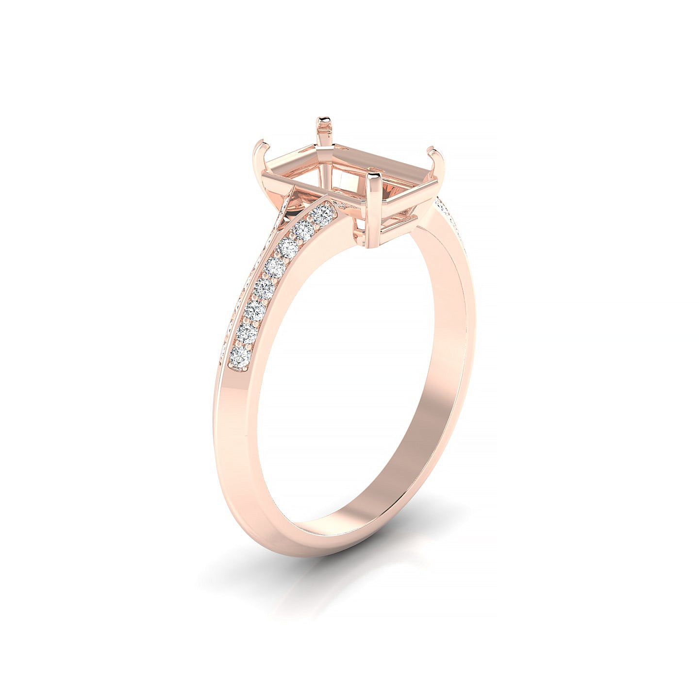 Divine Emerald 2-2.99 ct | 18k Rose Gold Side Stones Ring