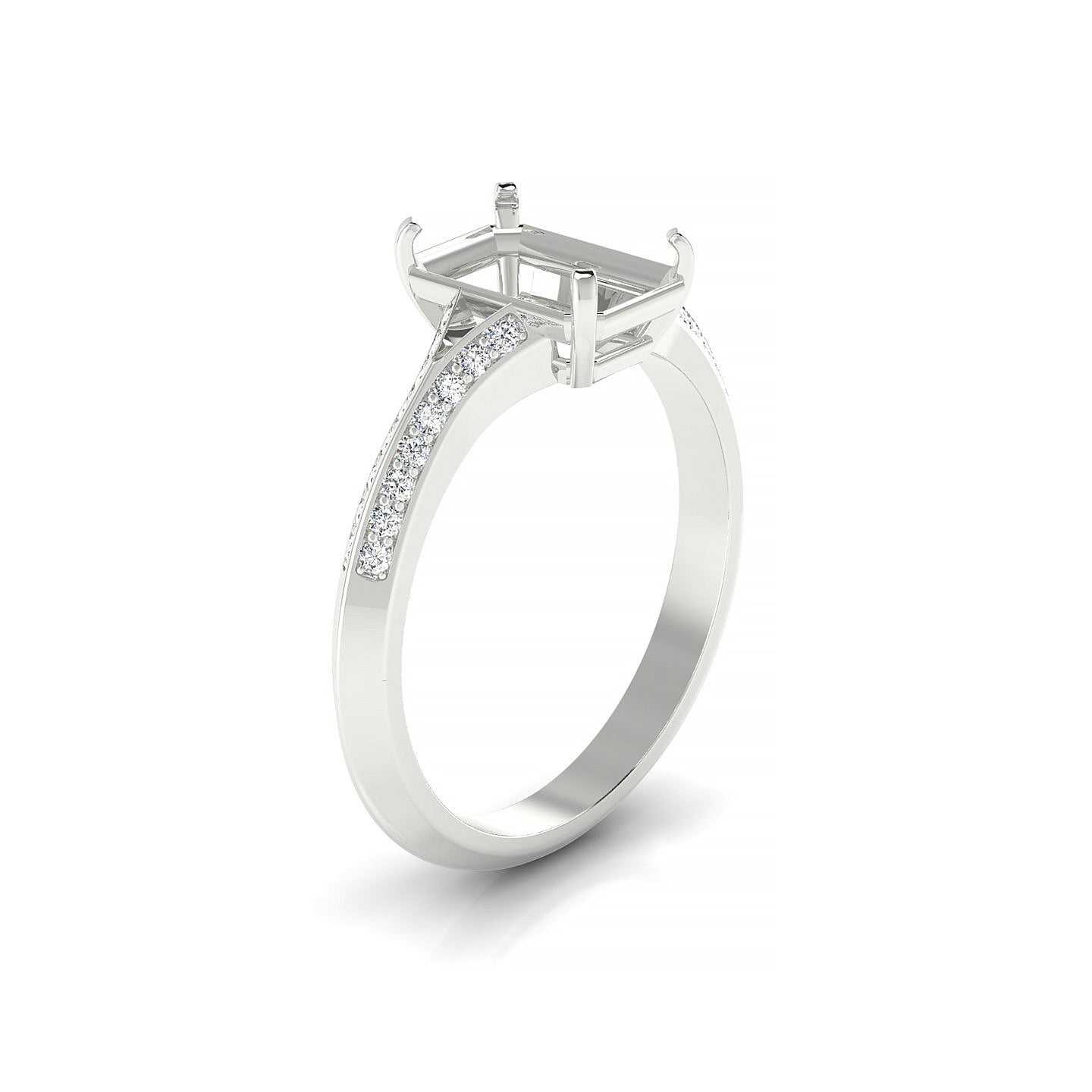 Divine Emerald 2-2.99 ct | 18k White Gold Side Stones Ring