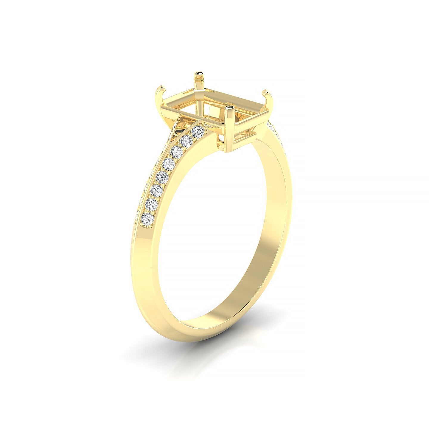 Divine Emerald 2-2.99 ct | 18k Yellow Gold Side Stones Ring