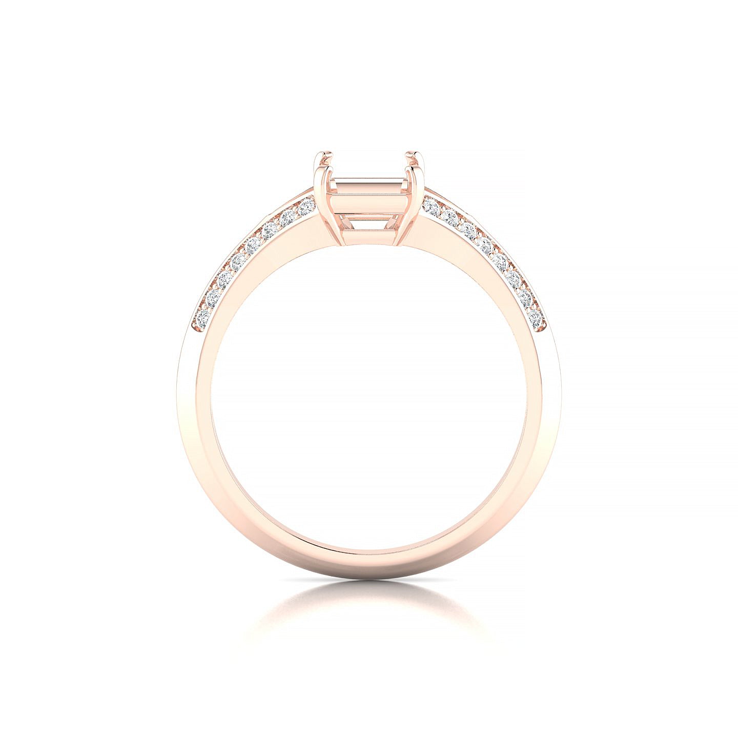 Divine Emerald 2-2.99 ct | 18k Rose Gold Side Stones Ring