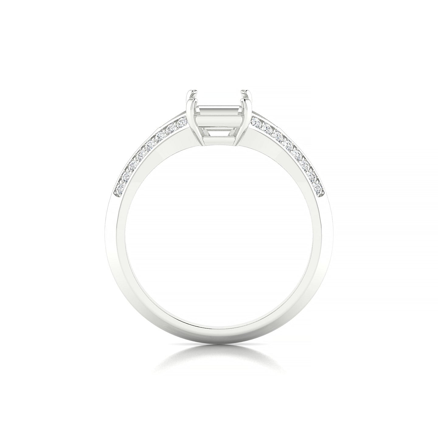 Divine Emerald 2-2.99 ct | 18k White Gold Side Stones Ring