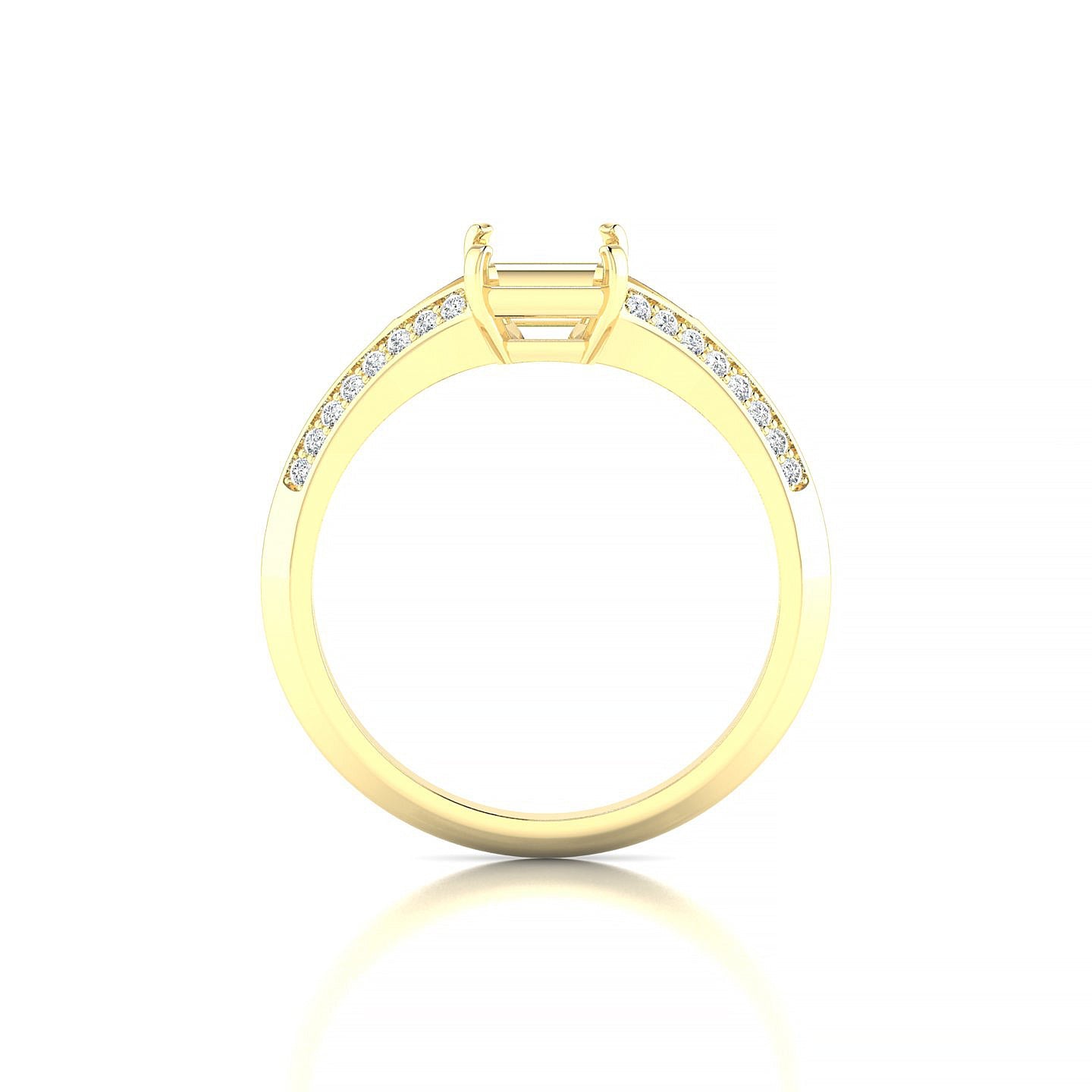 Divine Emerald 2-2.99 ct | 18k Yellow Gold Side Stones Ring