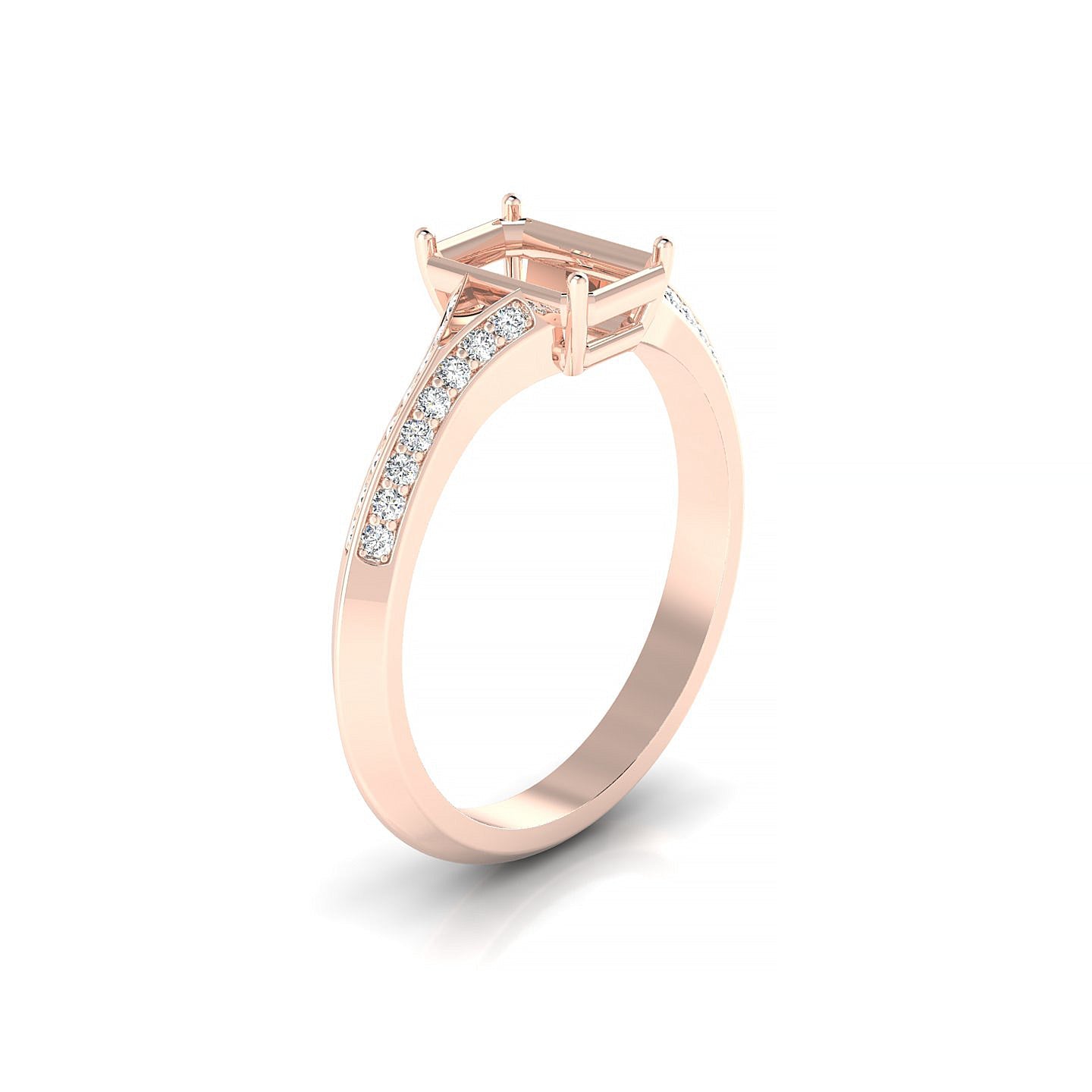 Divine Emerald 1-1.99 ct | 18k Rose Gold Side Stones Ring