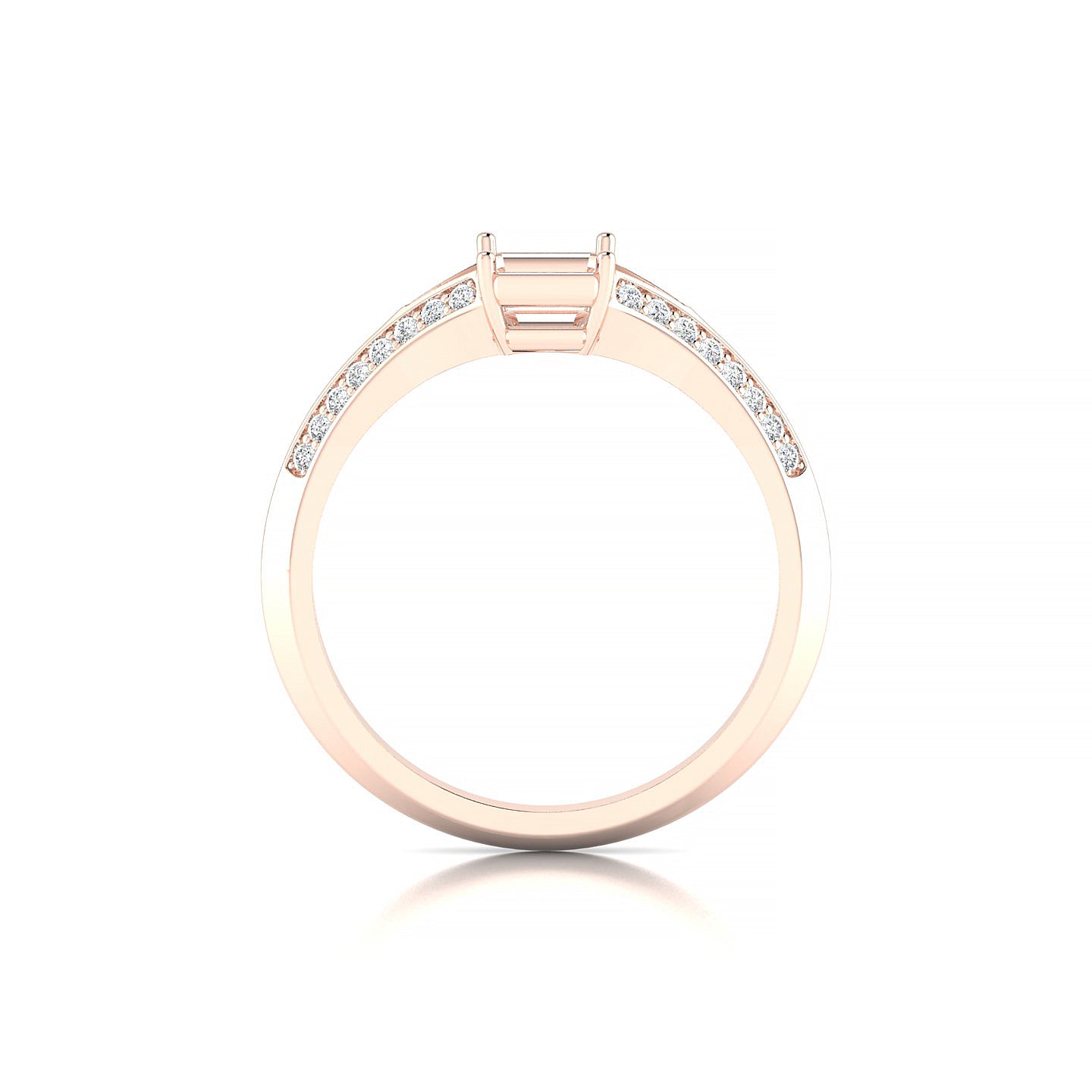 Divine Emerald 1-1.99 ct | 18k Rose Gold Side Stones Ring