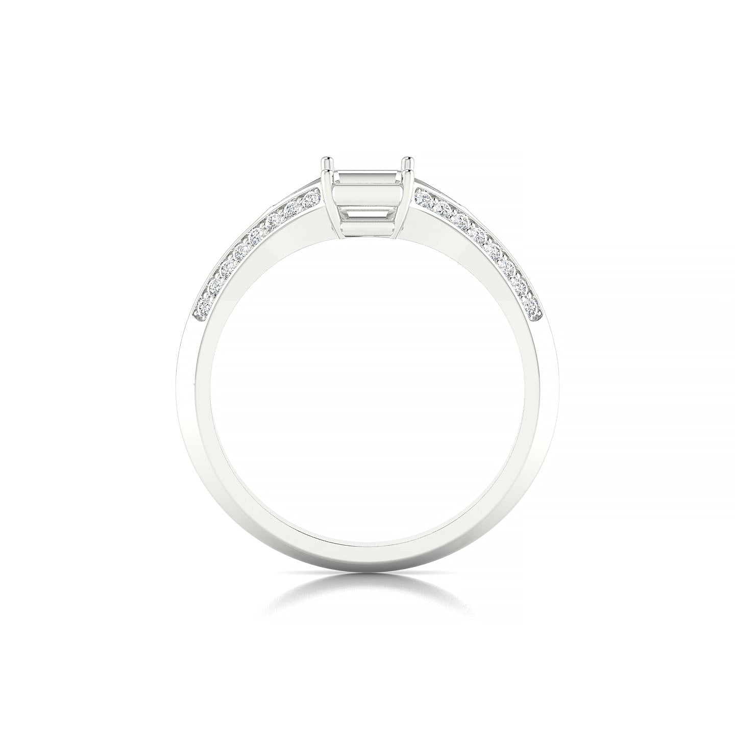 Divine Emerald 1-1.99 ct | 18k White Gold Side Stones Ring