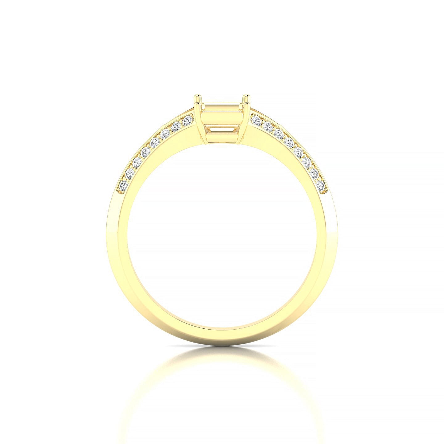 Divine Emerald 1-1.99 ct | 18k Yellow Gold Side Stones Ring