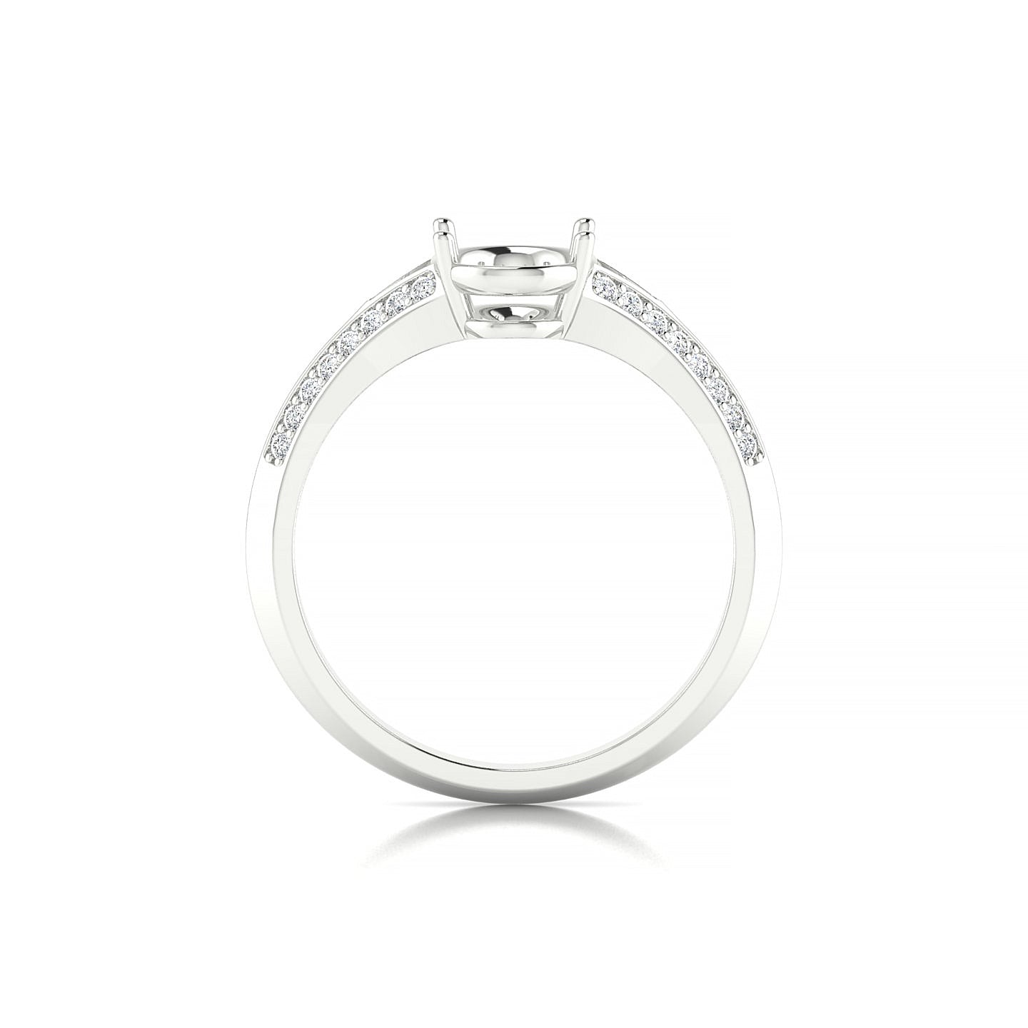 Divine Oval 2-2.99 ct | 18k White Gold Side Stones Ring