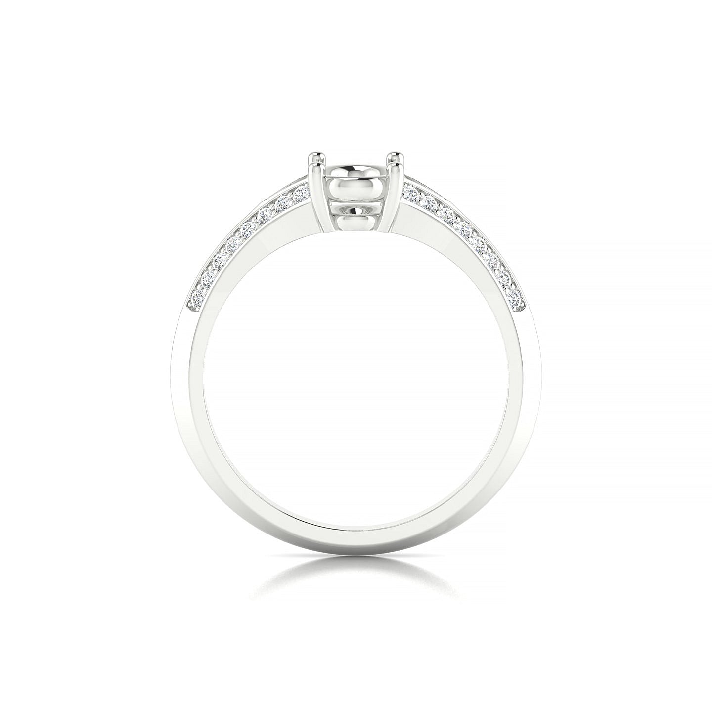 Divine Oval 1-1.99 ct | 18k White Gold Side Stones Ring