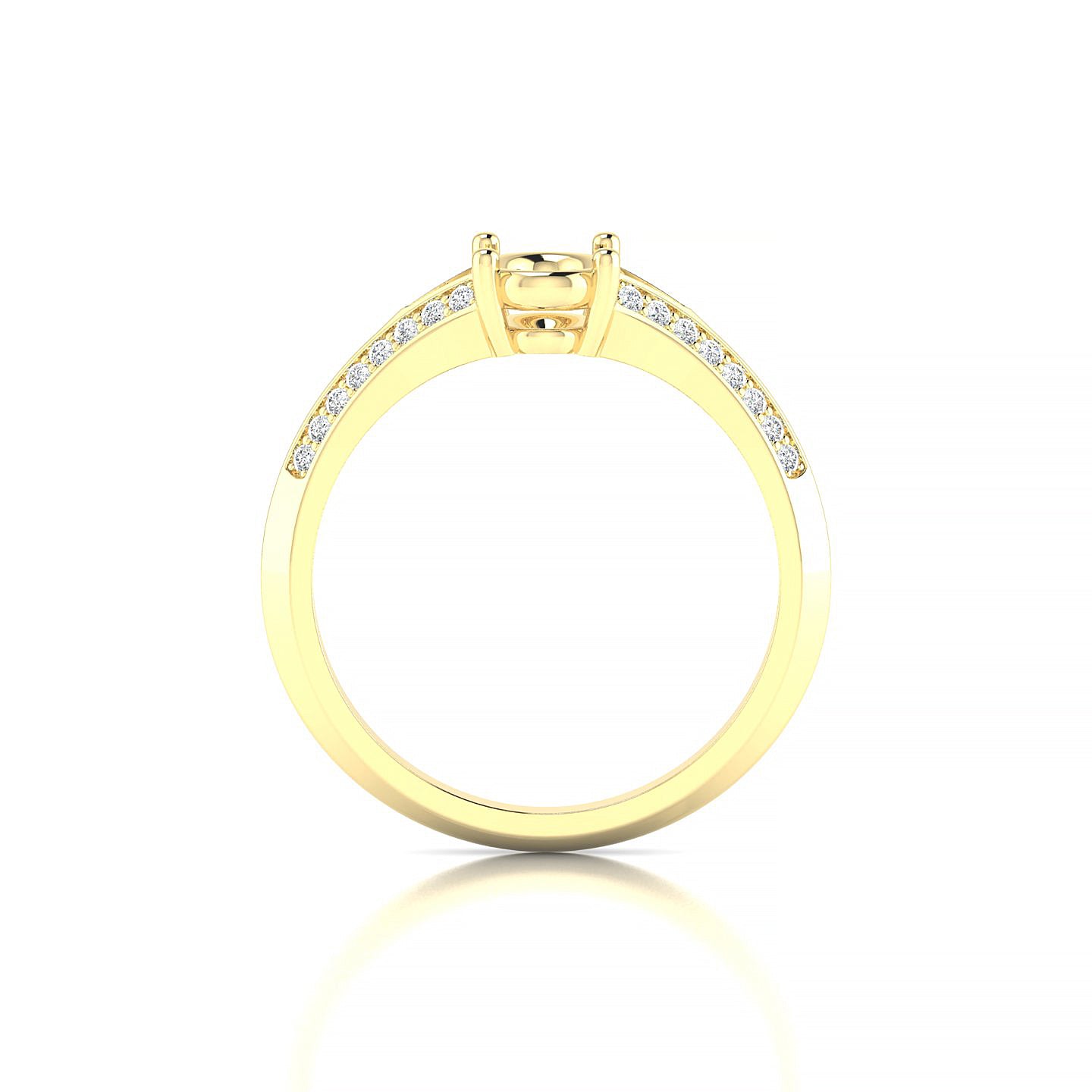 Divine Oval 1-1.99 ct | 18k Yellow Gold Side Stones Ring