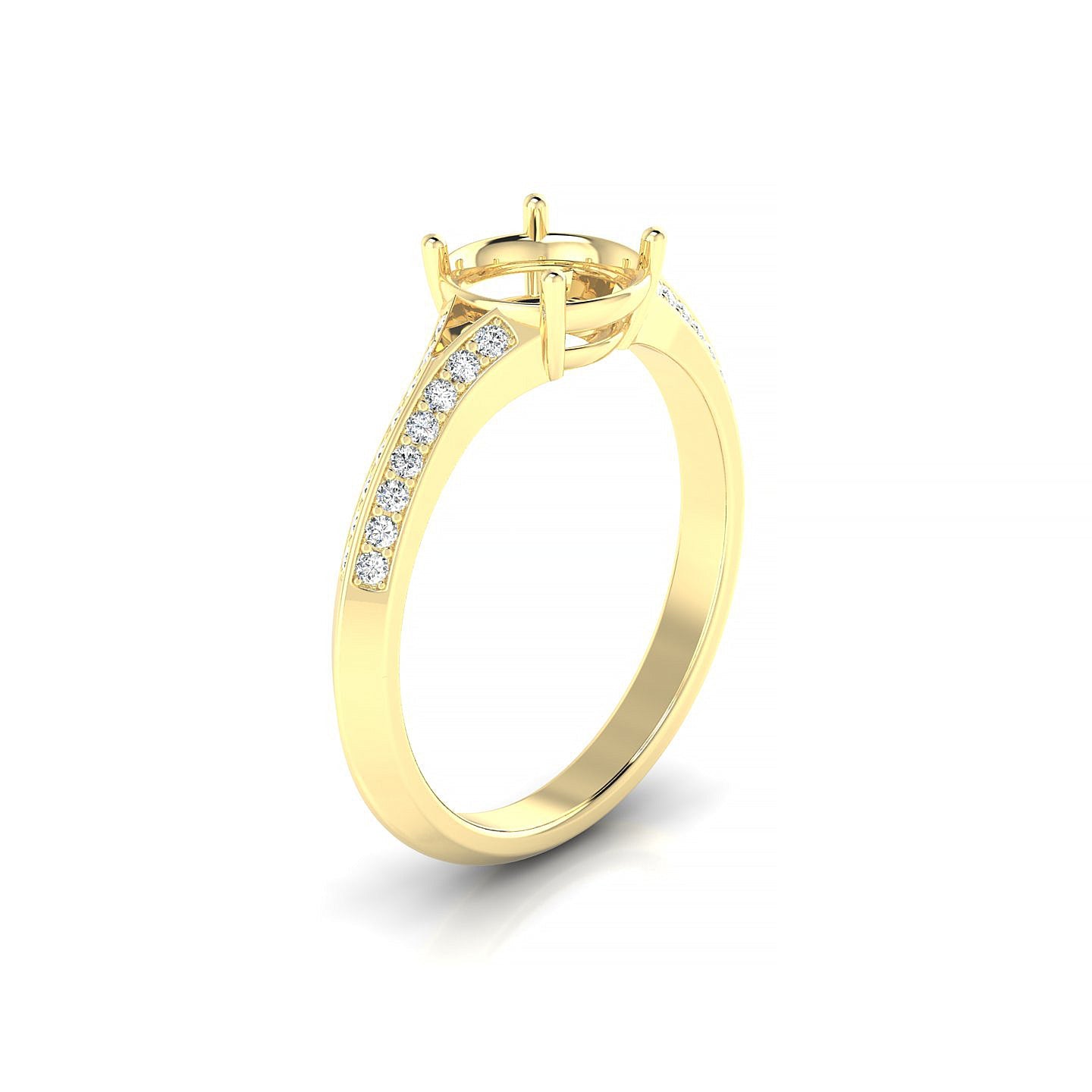 Divine Round 2-2.99 ct | 18k Yellow Gold Side Stones Ring