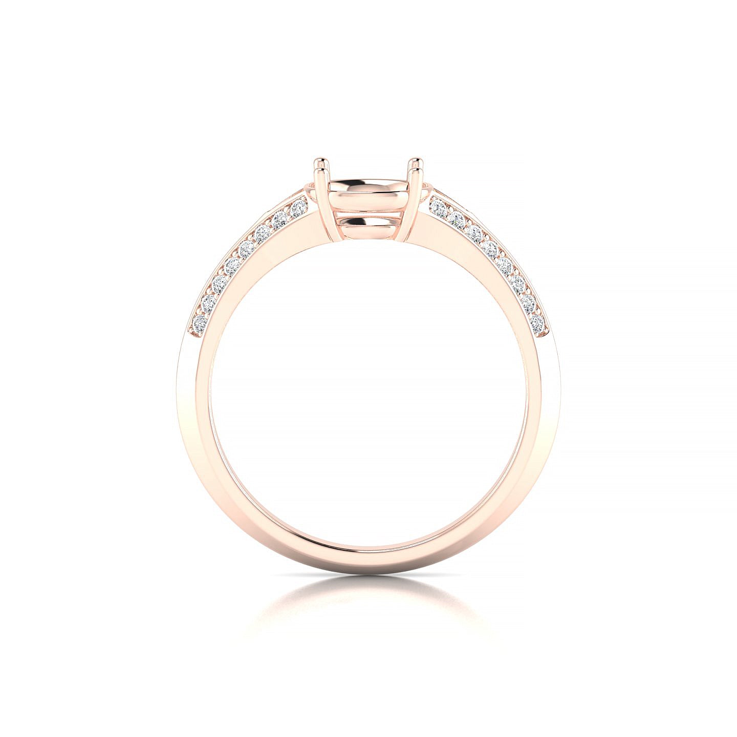 Divine Round 2-2.99 ct | 18k Rose Gold Side Stones Ring