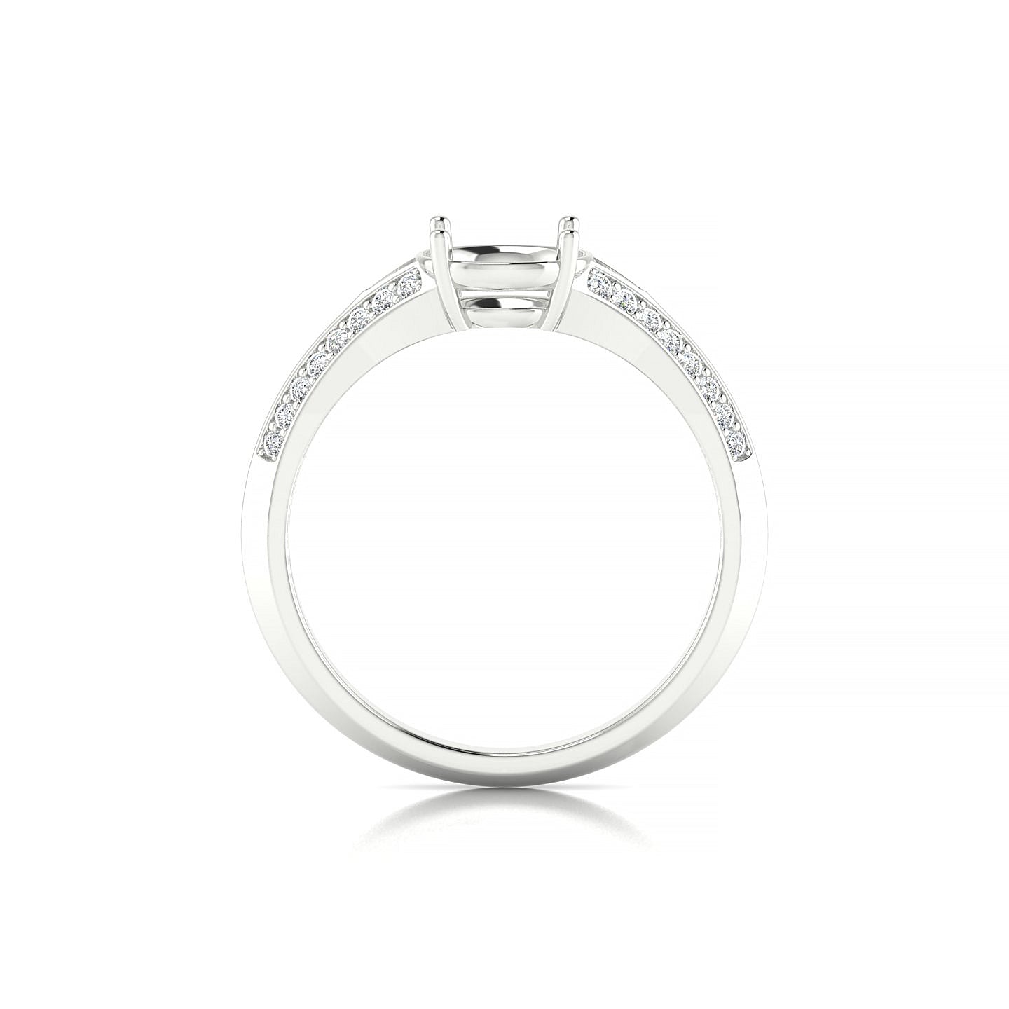 Divine Round 2-2.99 ct | 18k White Gold Side Stones Ring