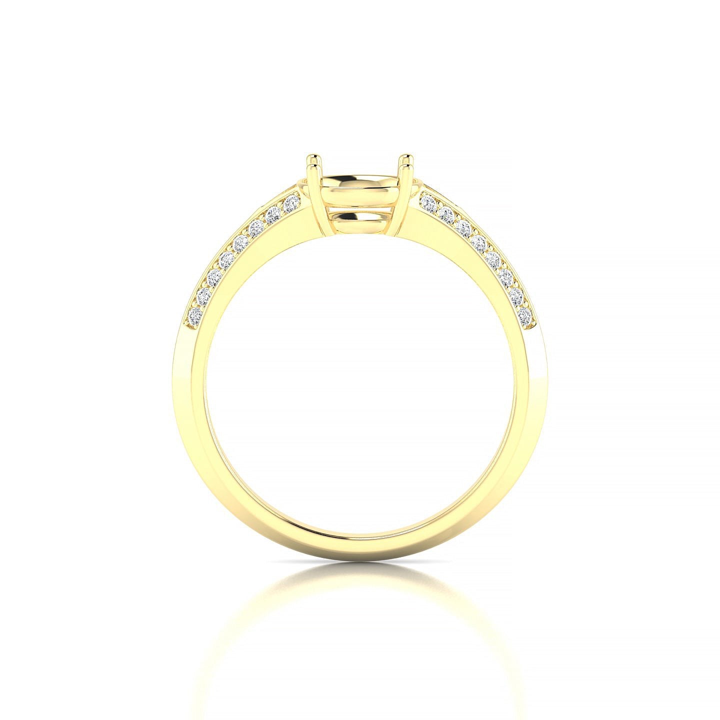 Divine Round 2-2.99 ct | 18k Yellow Gold Side Stones Ring