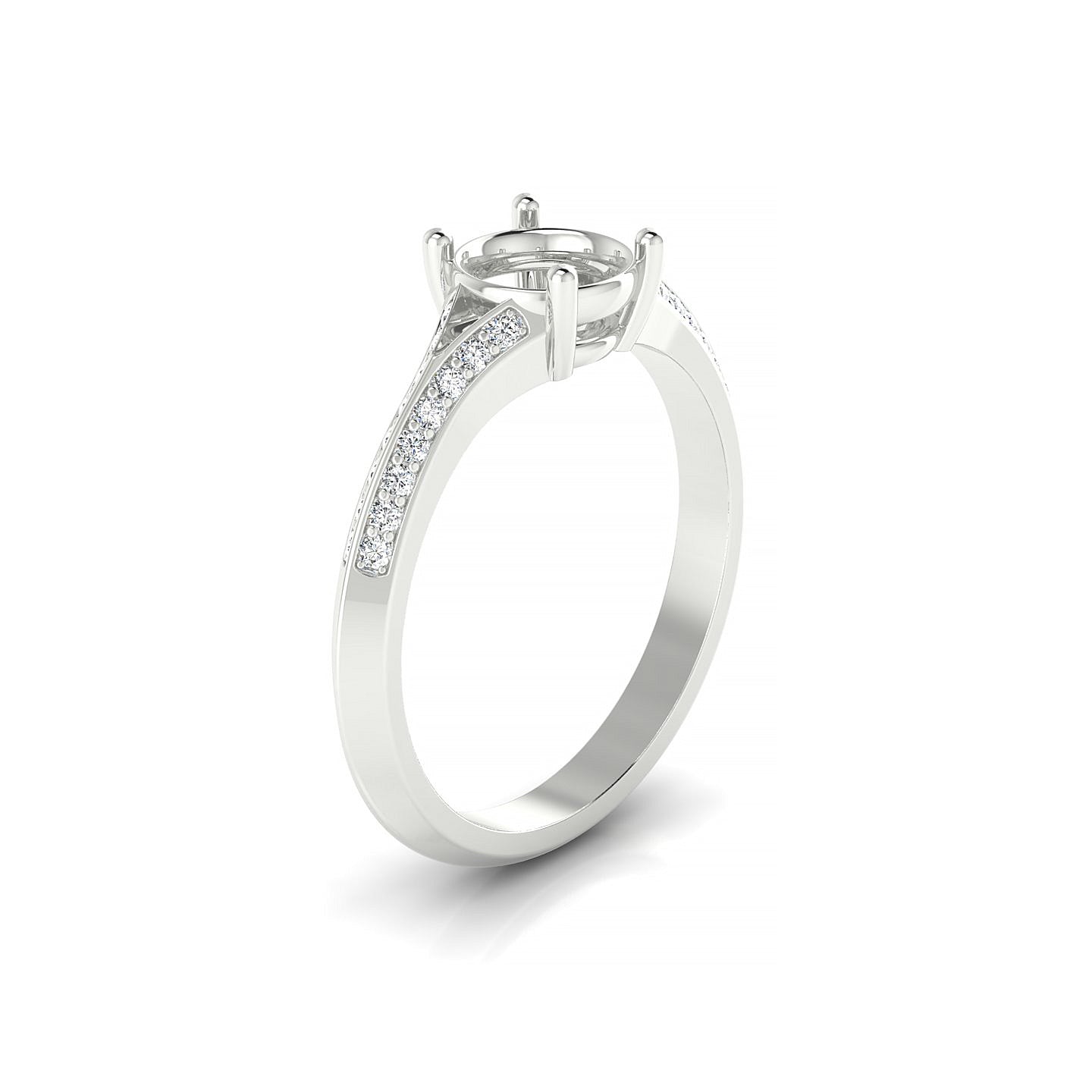 Divine Round 1-1.99 ct | 18k White Gold Side Stones Ring