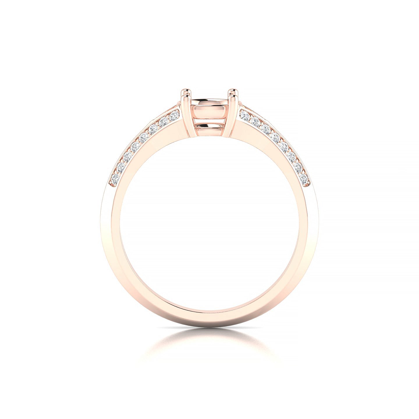 Divine Round 1-1.99 ct | 18k Rose Gold Side Stones Ring