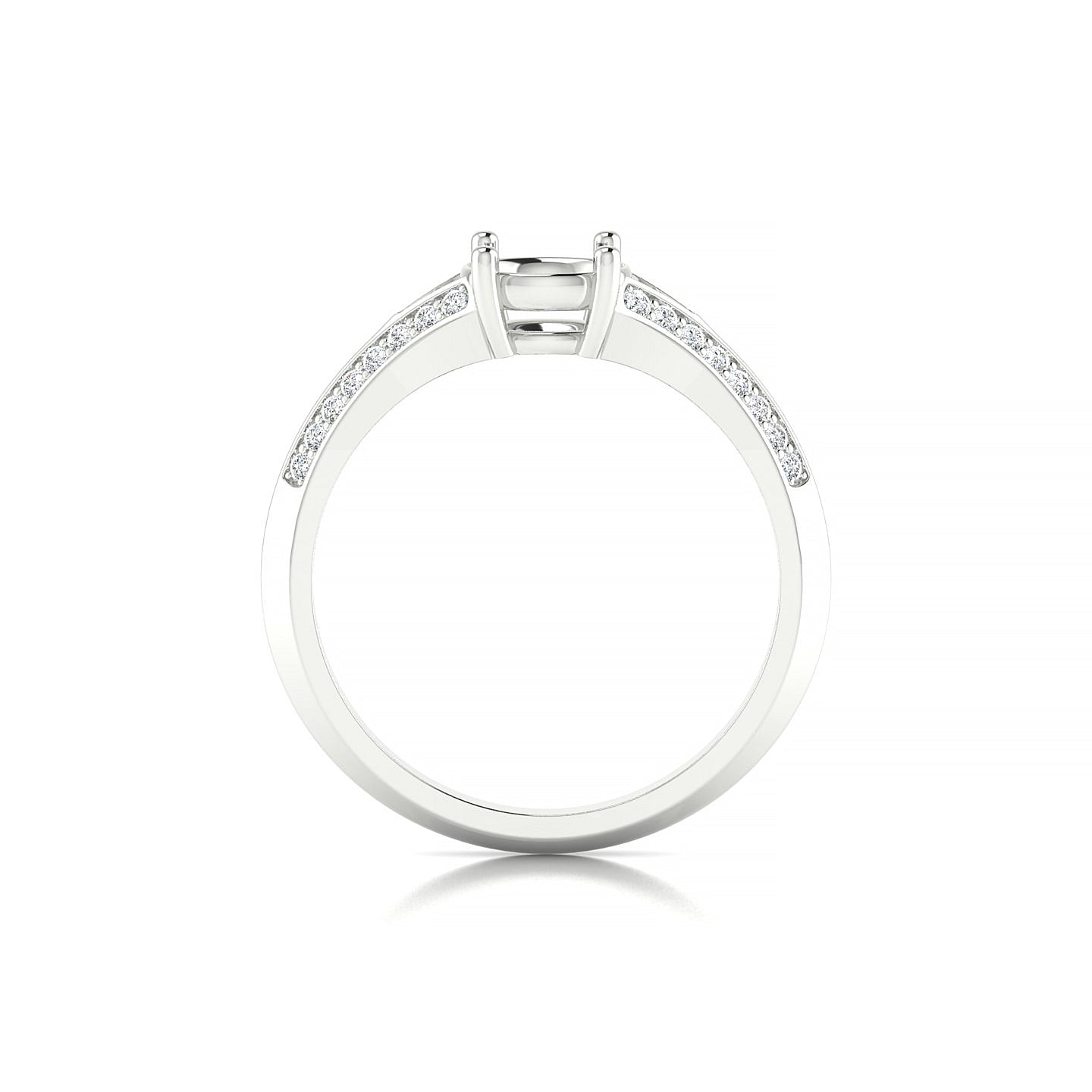 Divine Round 1-1.99 ct | 18k White Gold Side Stones Ring