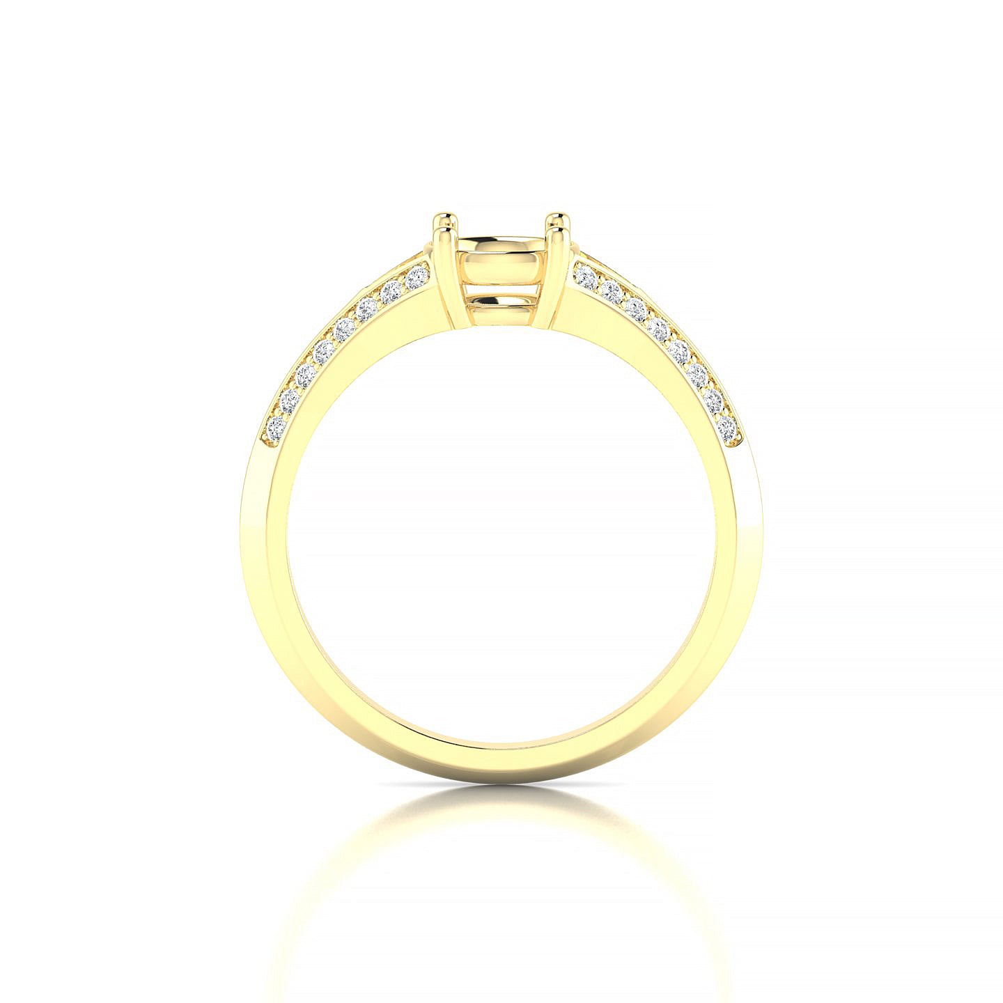 Divine Round 1-1.99 ct | 18k Yellow Gold Side Stones Ring