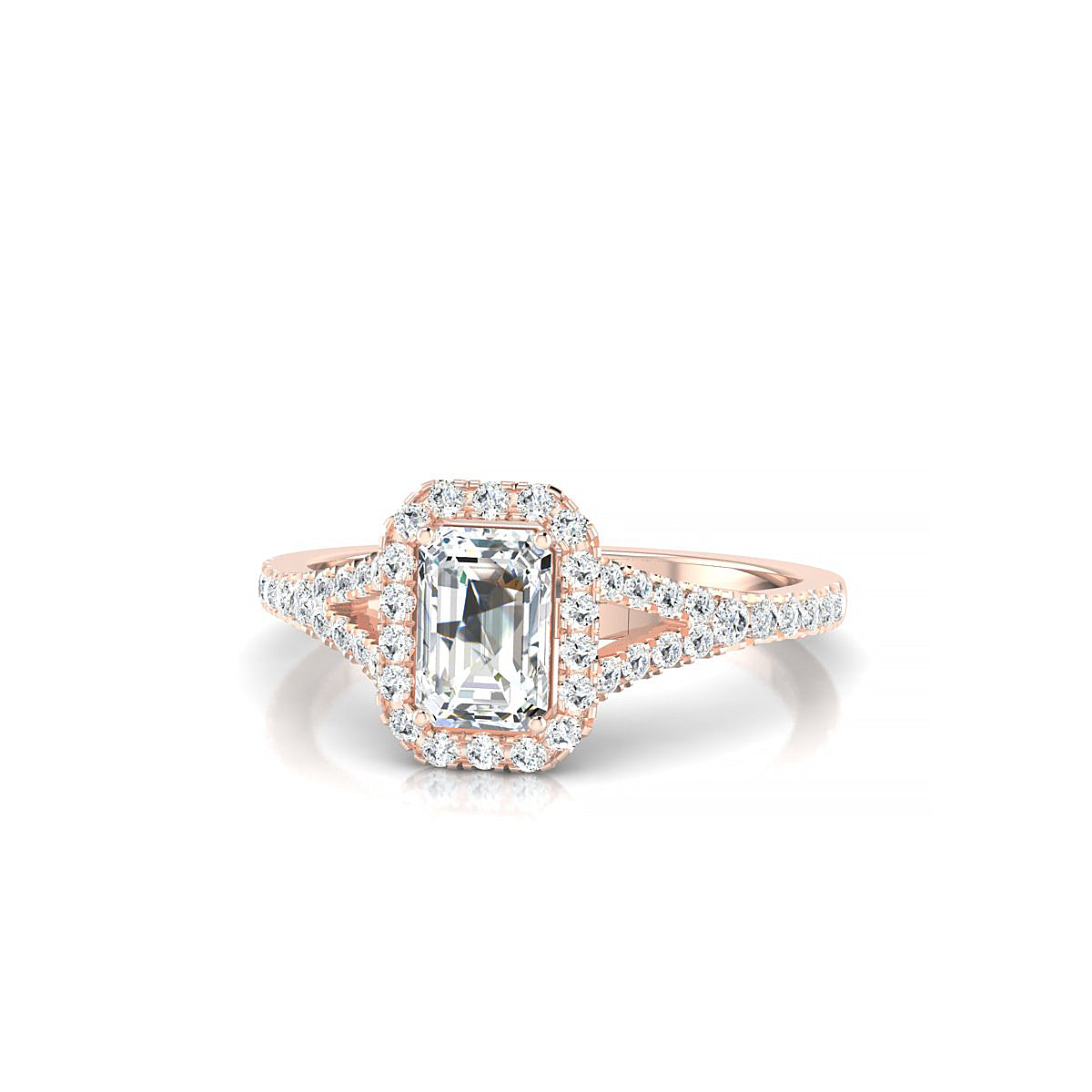 Dream | 18k Rose Gold 6 x 4 mm Emerald Diamond Ring