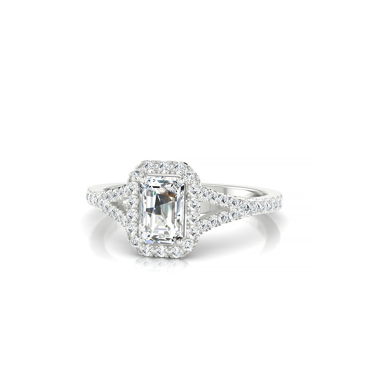 Dream | 18k White Gold 6 x 4 mm Emerald Diamond Ring