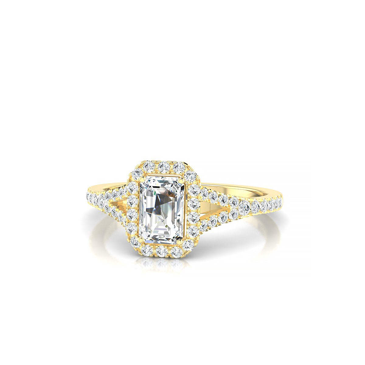 Dream | 18k Yellow Gold 6 x 4 mm Emerald Diamond Ring