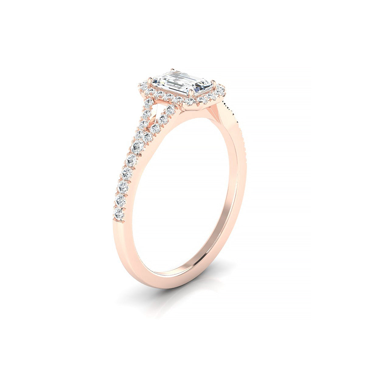 Dream | 18k Rose Gold 6 x 4 mm Emerald Diamond Ring