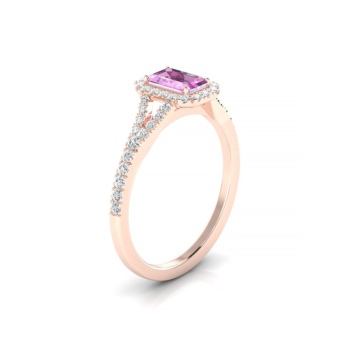 Dream | 18k Rose Gold 6 x 4 mm Emerald Pink Sapphire Ring