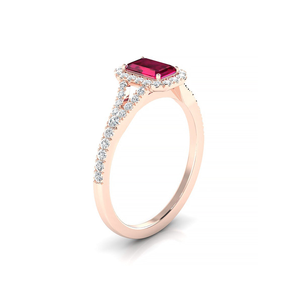 Dream | 18k Rose Gold 6 x 4 mm Emerald Ruby Ring