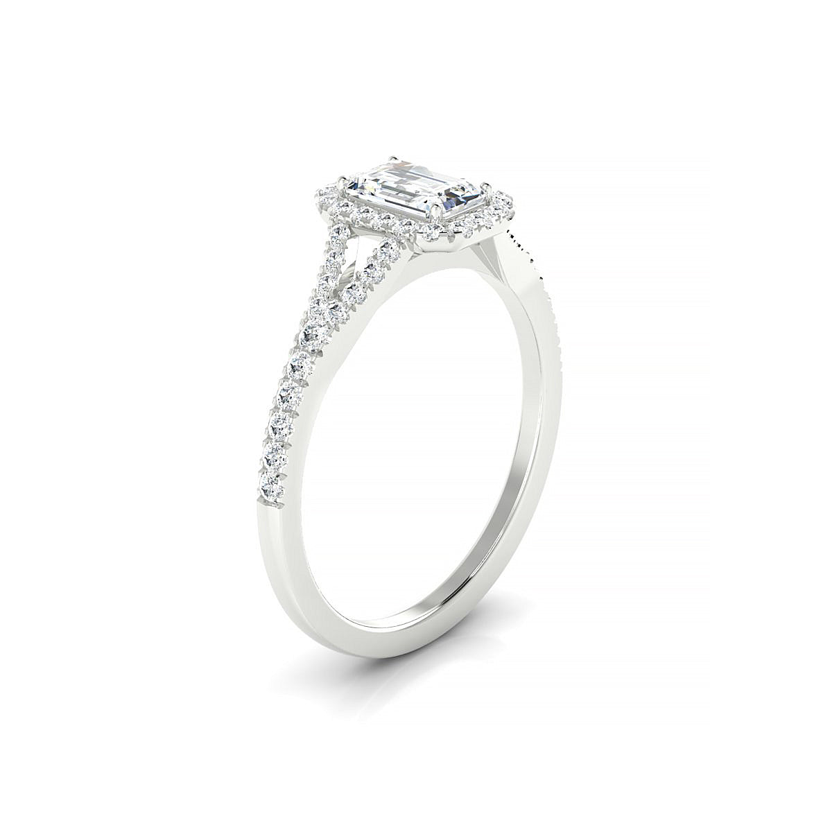 Dream | 18k White Gold 6 x 4 mm Emerald Diamond Ring