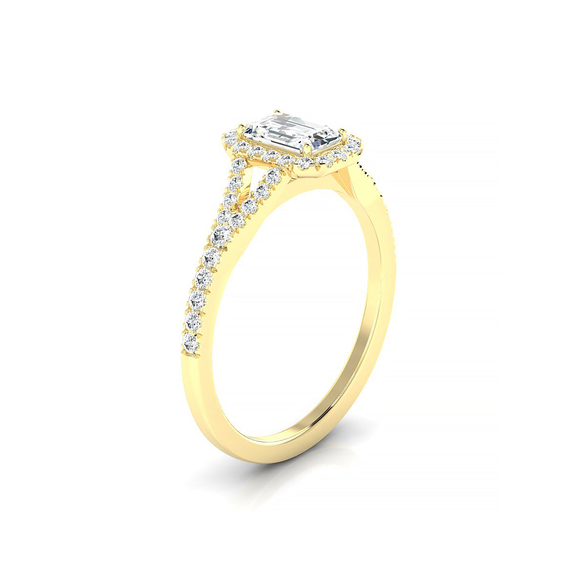 Dream | 18k Yellow Gold 6 x 4 mm Emerald Diamond Ring