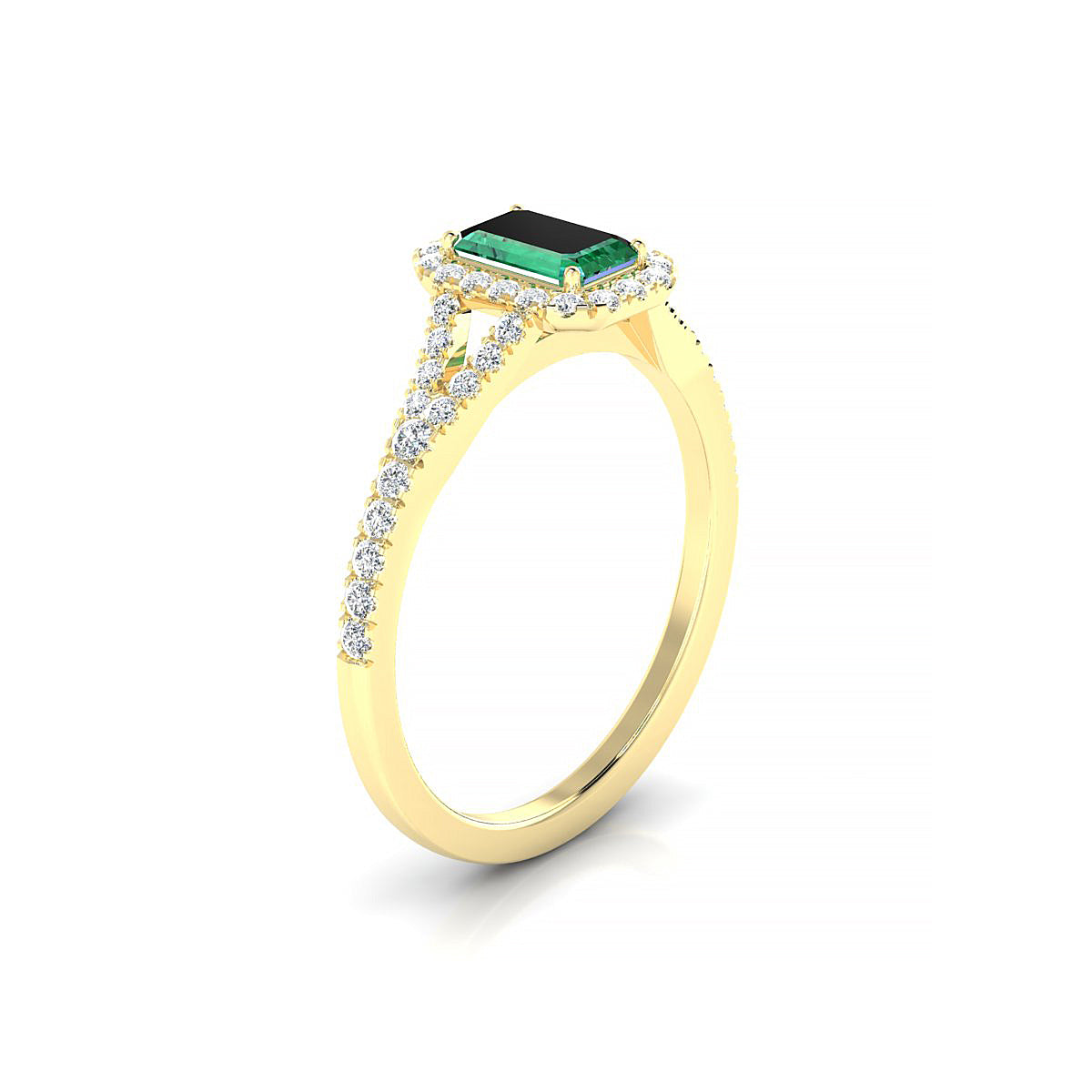 Dream | 18k Yellow Gold 6 x 4 mm Emerald Emerald Ring