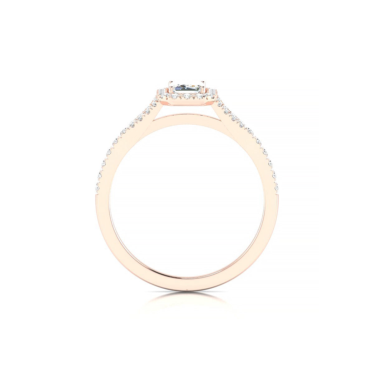 Dream | 18k Rose Gold 6 x 4 mm Emerald Diamond Ring