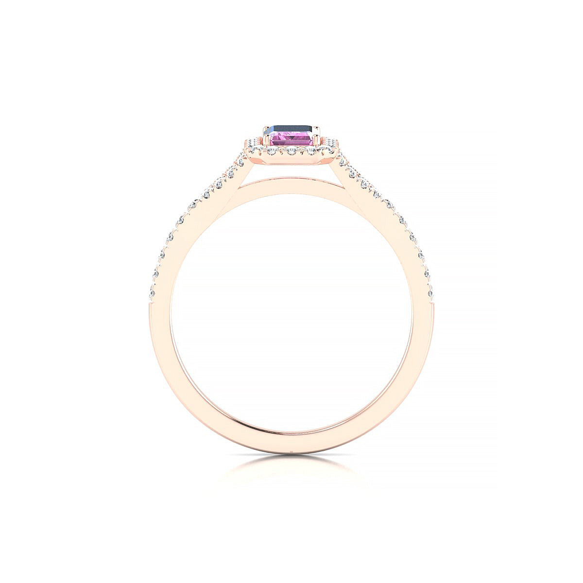 Dream | 18k Rose Gold 6 x 4 mm Emerald Pink Sapphire Ring