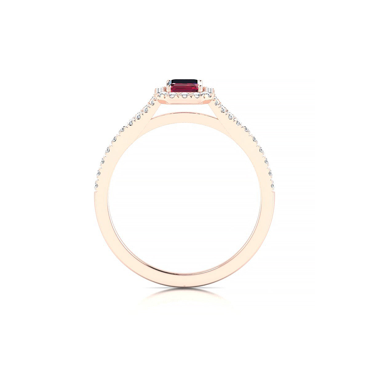 Dream | 18k Rose Gold 6 x 4 mm Emerald Ruby Ring