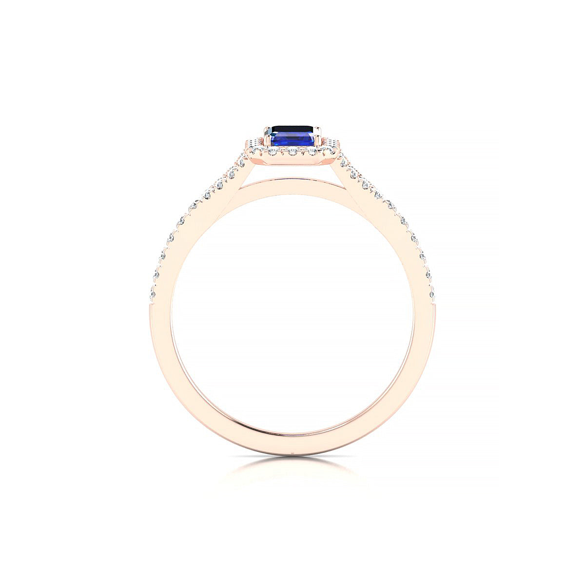 Dream | 18k Rose Gold 6 x 4 mm Emerald Sapphire Ring