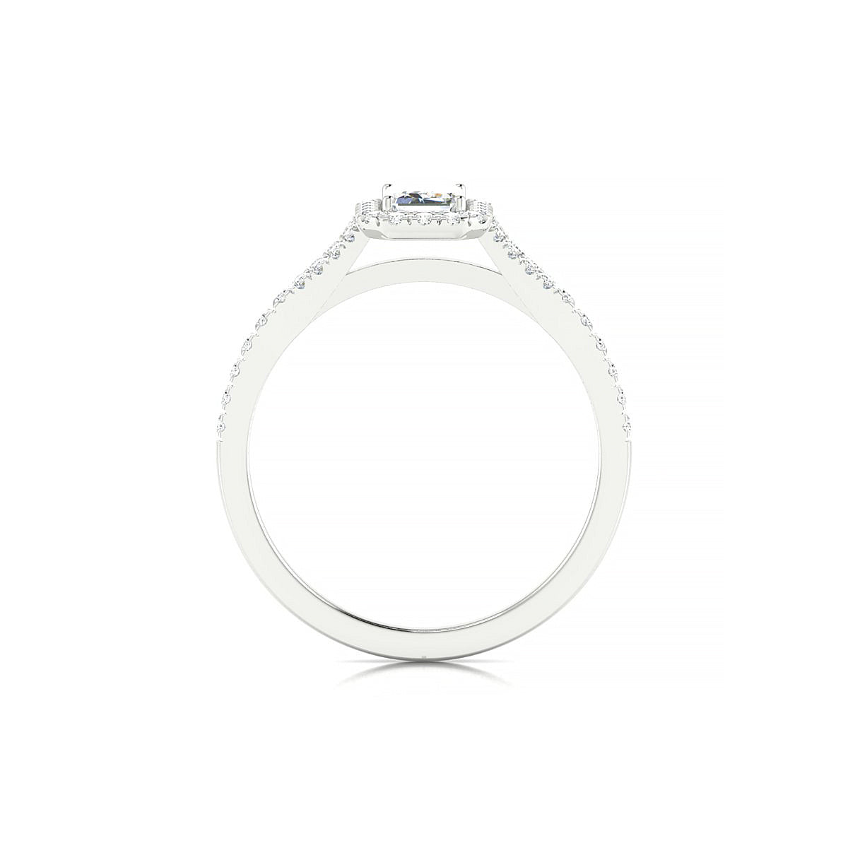 Dream | 18k White Gold 6 x 4 mm Emerald Diamond Ring