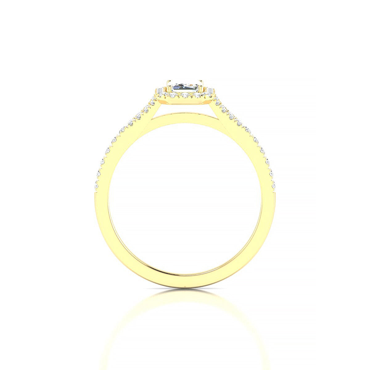 Dream | 18k Yellow Gold 6 x 4 mm Emerald Diamond Ring