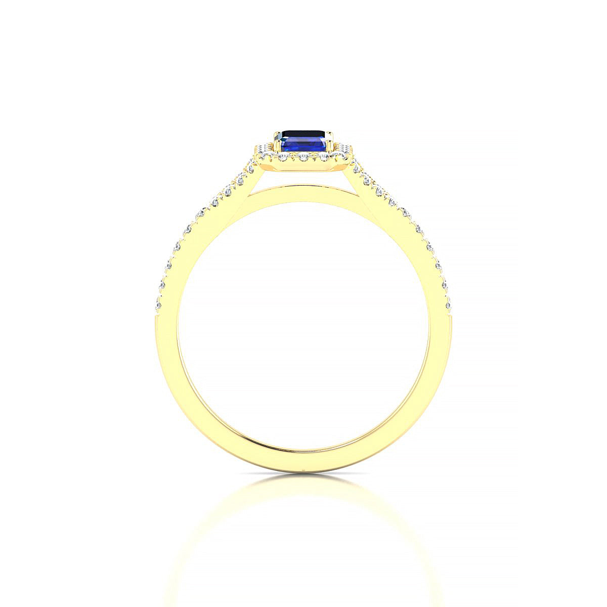 Dream | 18k Yellow Gold 6 x 4 mm Emerald Sapphire Ring