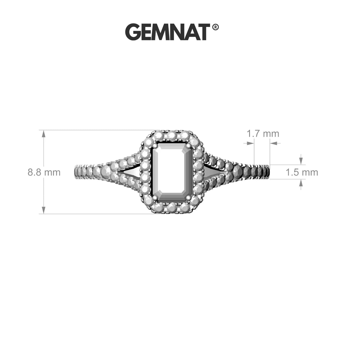 Dream | 18k White Gold 6 x 4 mm Emerald Emerald Ring