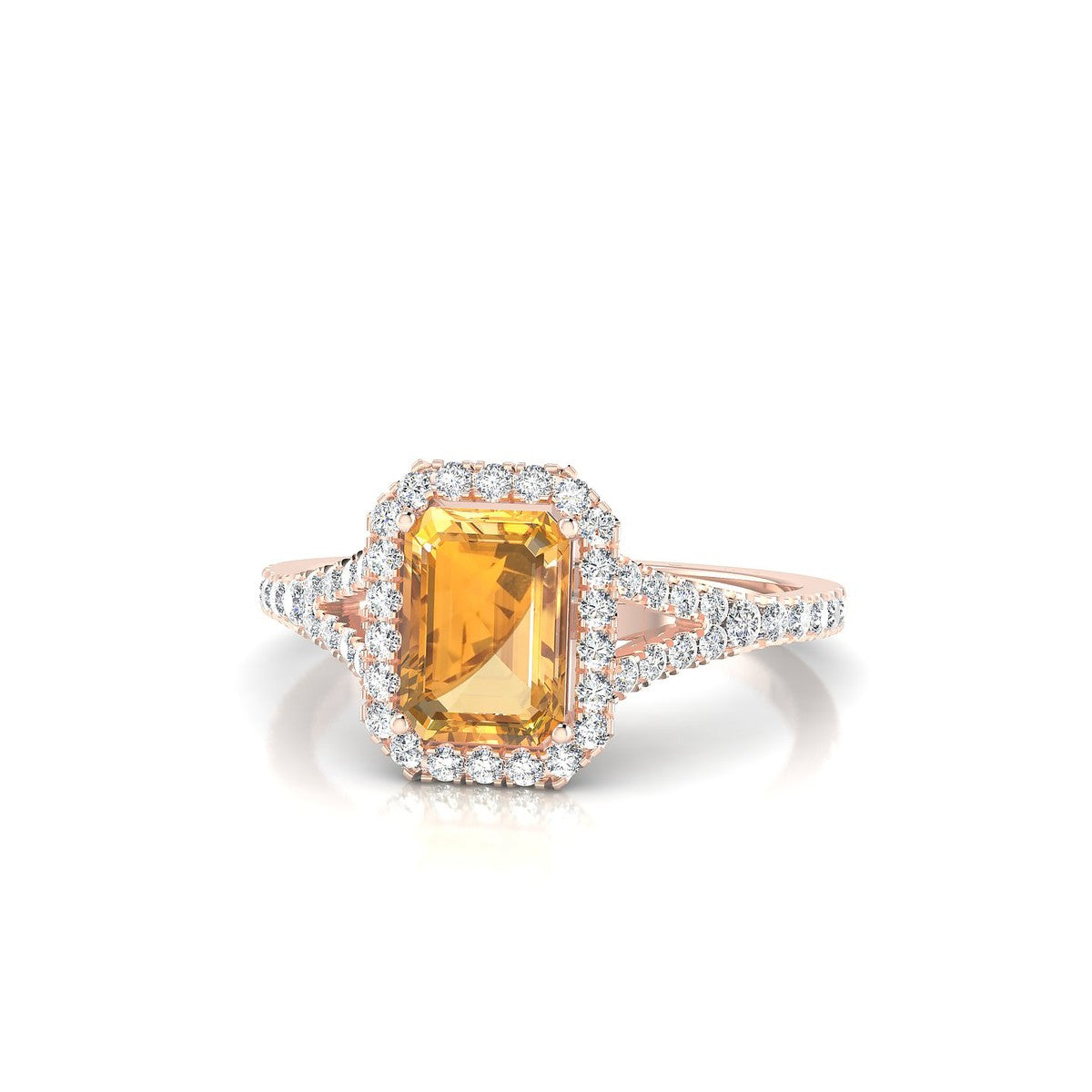 Dream | 18k Rose Gold 7 x 5 mm Emerald Citrine Ring