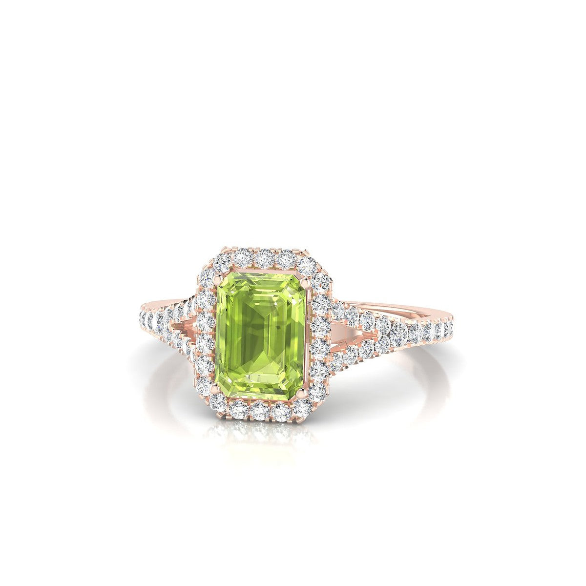 Dream | 18k Rose Gold 7 x 5 mm Emerald Peridot Ring