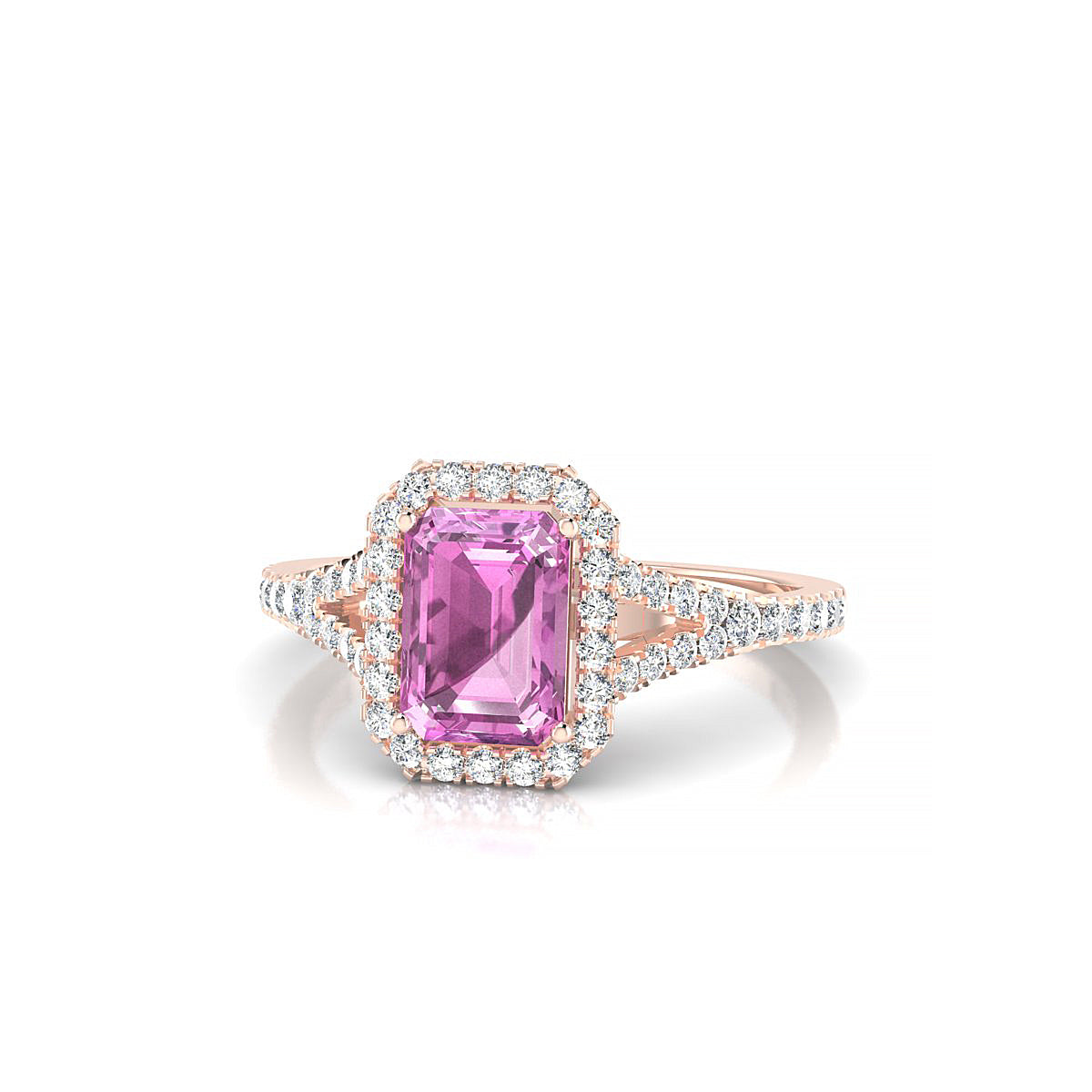 Dream | 18k Rose Gold 7 x 5 mm Emerald Pink Sapphire Ring