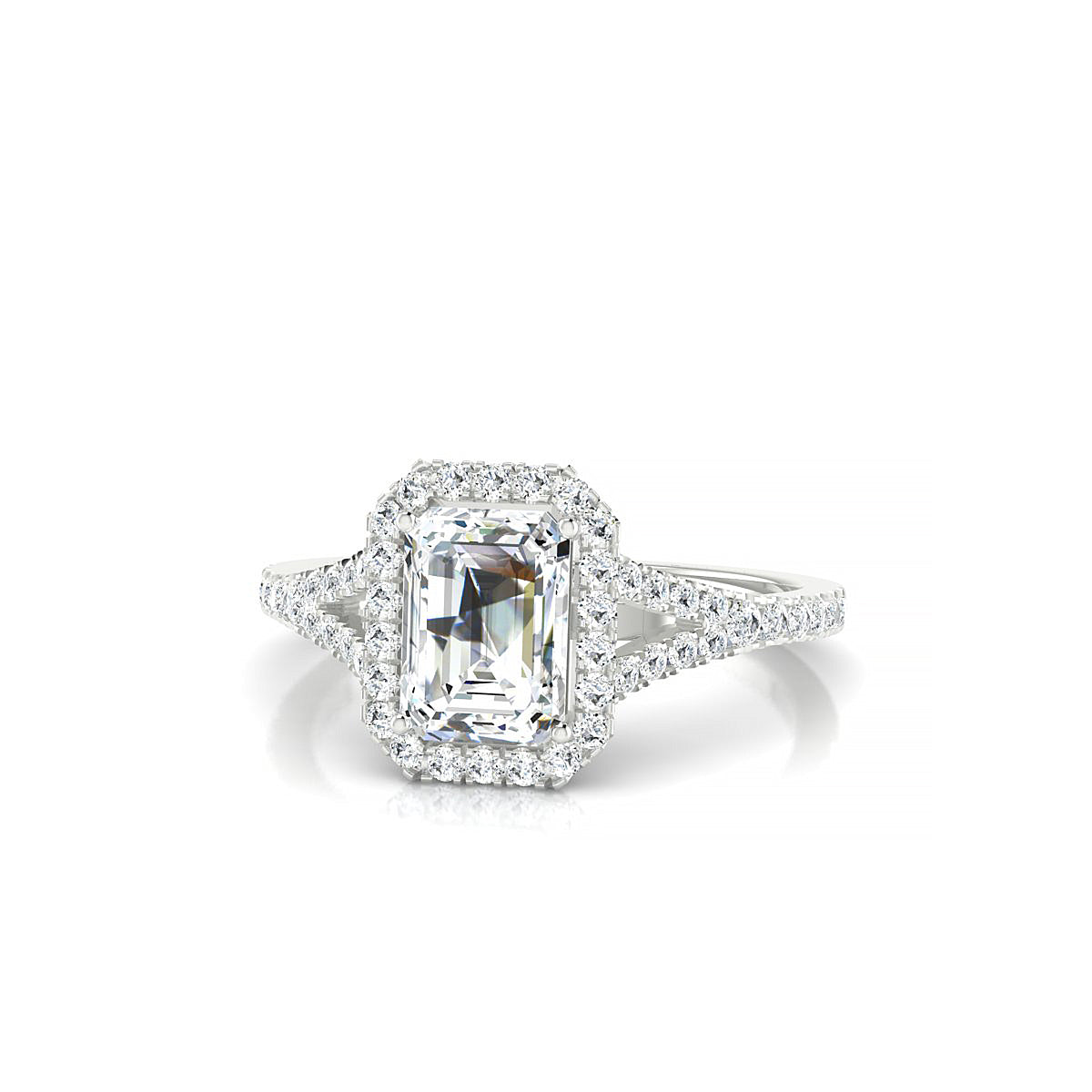 Dream | 18k White Gold 7 x 5 mm Emerald Diamond Ring
