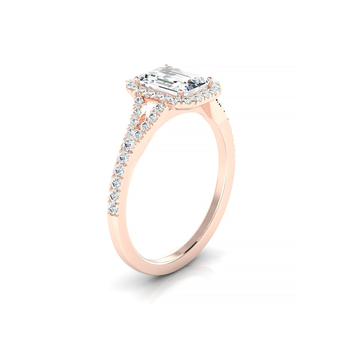 Dream | 18k Rose Gold 7 x 5 mm Emerald Diamond Ring
