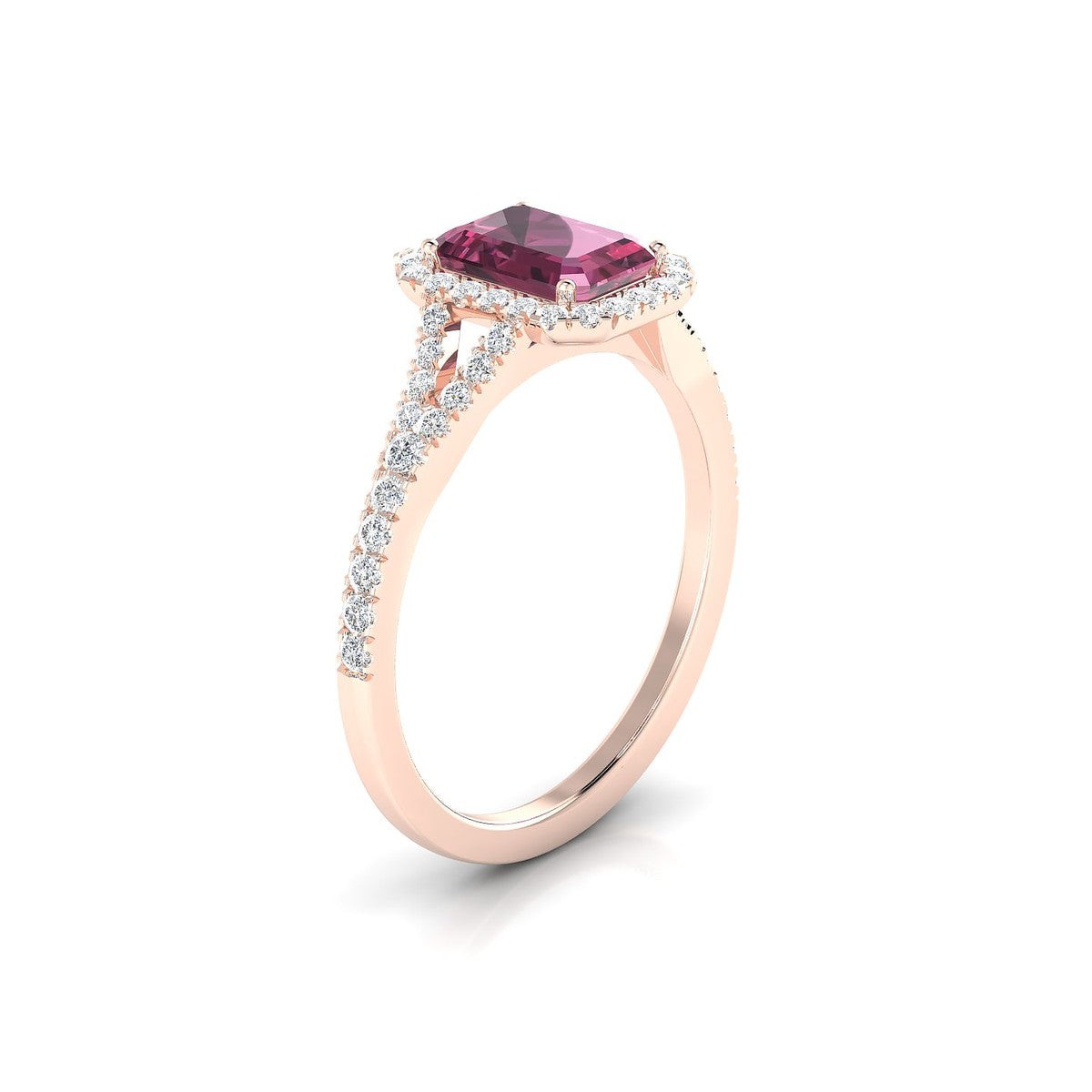 Dream | 18k Rose Gold 7 x 5 mm Emerald Rhodolite Ring