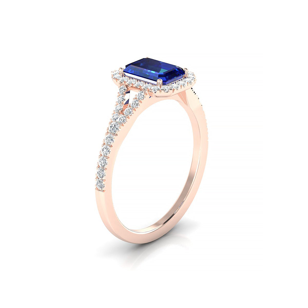 Dream | 18k Rose Gold 7 x 5 mm Emerald Sapphire Ring